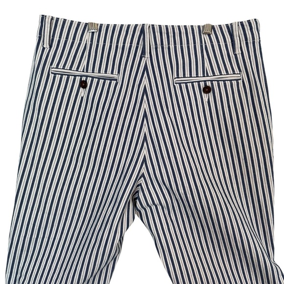 Lands End Women’s Mid Rise Classic Straight Leg Chino Ankle Pants Stripe Size 10 - Picture 11 of 16